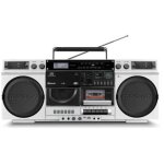 Ghettoblaster medion md44538 r�tro 2x10w dab + / fm silver