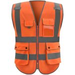 Gilet de s�curit� pour hommes, v�tements de s�curit� gilet haute visibilit� v�tements de travail multi ...