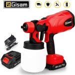 Gisam - pistolet � peinture 2 batteries craft painting tool home avec 3 jet mode contr�le du d�bit - ...