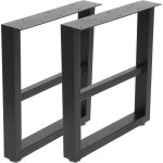 Gistuch - 2pcs pied de table basse style industriel pied de table basse carre metal pieds de meubles ...