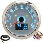 Gistuch - compteur de vitesse gps 85 mm avec clignotant 0200 km / h r�glable 7 couleurs r�tro�clair� ...
