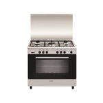 Cuisinire alpha 90 x 60 cm inox / manettes noires - four gaz mail lisse glem - ga960mix2