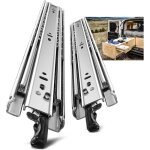 Glissi�res pour tiroirs robustes, capacit� de charge jusqu'� 68 kg, avec serrure, extension 400 mm, 1 ...
