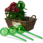 Globes d'arrosage en plastique lot de 4 distributeur eau plantes 2 semaines pot fleurs 250 ml, vert