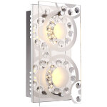 Globo - applique murale led en cristal, applique murale moderne en verre satin�, 2x 4w 2x 320 lm blanc ...