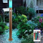 Borne lumineuse avec d�tecteur de mouvement ext�rieur capteur de lampe lampadaire aspect bois, t�l�commande ...