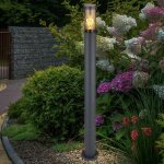 Borne lumineuse d'clairage extrieur lampes de jardin anthracite ip44, lampadaire patio balcon, acier ...