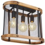 Globo jeanie plafonnier semi - encastr� multi - bras noir mat 3x e27