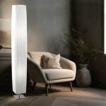 Lampadaire avec abat - jour textile, lampe de salon  2 lampes, sur pied, blanc, mtal, 2 douilles e27, ...