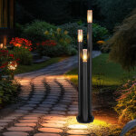 Lampadaire, �clairage de chemin, lampe d'ext�rieur en acier inoxydable, lampe de jardin, noir, cuivre ...