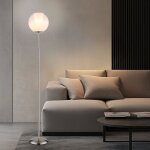 Globo - lampadaire lampe d'appoint lampadaire cristaux opale boule de verre chrom� e27