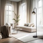 Globo - lampadaire lampadaire lampe d'appoint verre lampe de salon mobile fum�e 152 cm