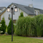 Lampadaire, lanterne, lampe d'extrieur, clairage de chemin rtro, acier inoxydable, lampe de terrasse, ...