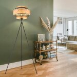 Globo lighting - lampadaire plafonnier projecteur bois salon lampe d'appoint chambre, trpied 3 pieds ...