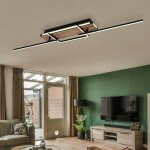 Lampe de salon plafonnier plafonnier led aspect bois rotatif - pivotant l 120 cm