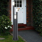 Lampadaire ext�rieur en acier inoxydable anthracite lampe de jardin � 3 colonnes projecteur de terrasse ...