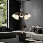 Lampe suspendue lampe suspendue lustre lampe en verre lampe de salle  manger laiton antique, verre mtallique ...