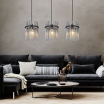 Lampe suspendue lampe de salon lampe  suspension lampe de salle  manger plafonnier, mtal noir, tiges ...