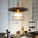 Lampe suspension cuisine salle � manger lampe suspension lampe salon vintage, m�tal laiton noir, 1x douille ...