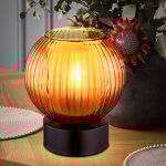 Globo - lampe de table lampe de chevet lampe de table verre noir lampe de chambre bronze