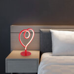 Globo - lampe de table lampe de table en forme de coeur lampe de chambre opale rouge led h 23, 5 cm