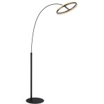 Globo lighting - lampadaire arc lampadaire lampe de salon noir variateur tactile led h 190, 4 cm