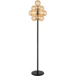 Globo lighting - lampadaire lampadaire lampe de salon boule de verre noir 13 flammes ambre h 160cm