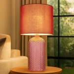 Globo lighting - lampe de chevet rouge verre lampe de table lampe de salon textile lampe de table lampe ...