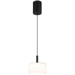 Globo lighting - lampe suspendue luminaire salle  manger led verre aspect albtre blanc cct noir