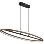 Globo lighting - lampe suspendue lampe de table � manger ovale cristaux gris clairs cct led h 150 cm