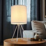 Globo lighting - lampe de table abat - jour textile lampe de chevet grise lampe d'appoint moderne, m�tal, ...