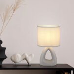 Globo lighting - lampe de table en c�ramique lampe de chevet abat - jour textile gris 1 flamme, 1x douille ...