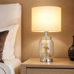 Globo lighting - lampe de table led lampe d'appoint feuilles design abat - jour textile blanc, verre ...