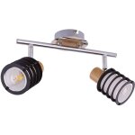 Globo lighting - plafonnier 2 lumi�res en m�tal, suspension pour salle � manger, design bois, anneaux ...