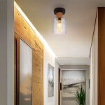 Globo lighting - plafonnier plafonnier chambre lumi�re 1 flamme lampe en bois verre fum�e