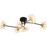 Globo lighting - plafonnier lampe de salon lampe cristal fleurs or noir 6 flammes g9