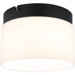 Globo lighting - plafonnier lampe salon lumire led verre albtre optique blanc cct noir