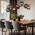 Globo lighting - plafonnier led 9 flammes plafonnier boules de verre boules lumineuses de salle � manger, ...