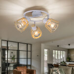 Globo - plafonnier plafonnier en bois lampe de salon lampe de chambre lampe de couloir, mtal, spots ...