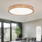 Plafonnier led plafonnier aspect bois dimmable t�l�commande lampe de salon 60 cm, circuit cct, 48 w 3100 ...