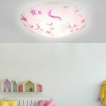 Plafonnier led rond �clairage chambre d'enfant �toiles licornes bordeaux rose blanc globo 40609 - 16