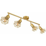 Plafonnier plafonnier salon lumi�re salle � manger lampe spot, m�tal dor�, 4 spots d'ampoule mobiles ...
