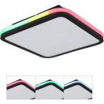 Globo - plafonnier plafonnier t�l�commande led dimmable rgb changeur de couleur noir