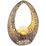 Globo solarleuchte lampe d'ext�rieur portable couleur bronze ip44, abat - jour en verre craquel� transparent, ...