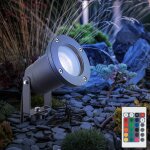 Spot de jardin avec piquet de sol clairage de chemin lectrique extrieur gris lampe d'extrieur avec ...