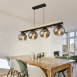 Suspension lampe suspension aspect bois lampe de salle à manger maison de campagne suspension 4 flammes, ... Suspension lampe suspension aspect bois lampe de salle à manger maison de campagne suspension 4 flammes, ...