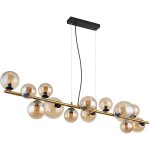 Suspension lampe suspendue plafonnier lampe de salle � manger led verre ambre 13 flammes