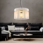 Suspension led lampe de salle � manger en verre dor� plafonnier, m�tal noir barres de verre, 1 flamme, ...