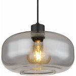 Lampe led  suspendre lampe de table  manger verre fum salon rond noir, mtal rtro, 1x e27 filament ...
