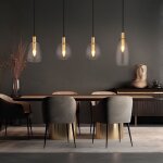 Globo - suspension, table à manger, 4 flammes, lampe de salon, laiton, suspension rétro, abat - jour ... Globo - suspension, table à manger, 4 flammes, lampe de salon, laiton, suspension rétro, abat - jour ...